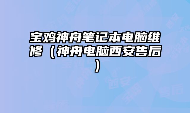 宝鸡神舟笔记本电脑维修（神舟电脑西安售后）