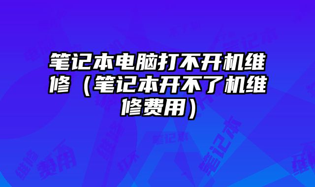 笔记本电脑打不开机维修（笔记本开不了机维修费用）