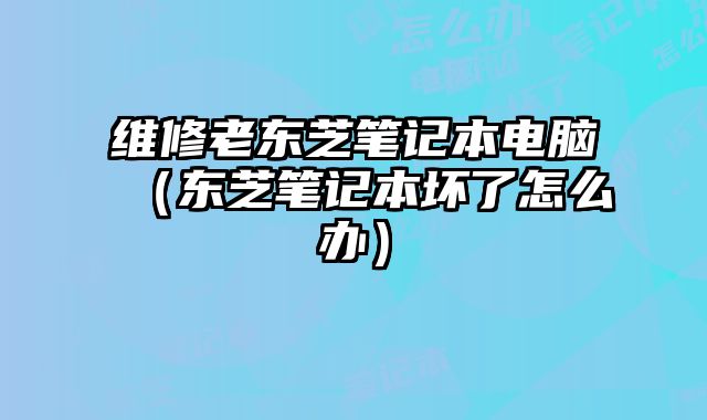 维修老东芝笔记本电脑（东芝笔记本坏了怎么办）