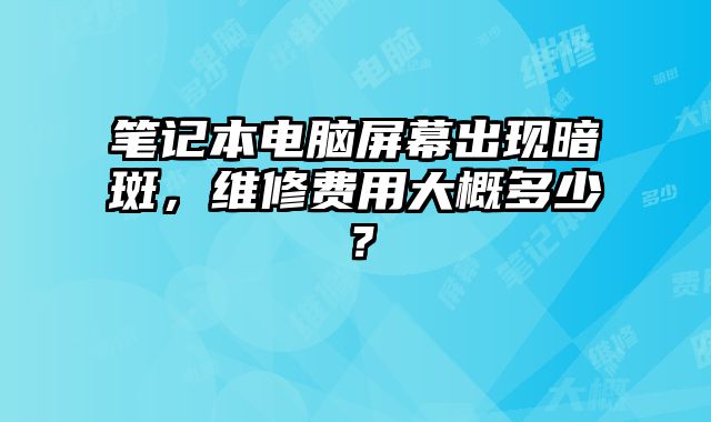 笔记本电脑屏幕出现暗斑，维修费用大概多少？