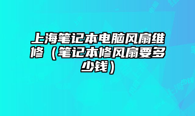 上海笔记本电脑风扇维修（笔记本修风扇要多少钱）