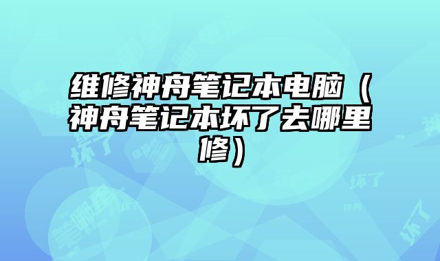 维修神舟笔记本电脑（神舟笔记本坏了去哪里修）