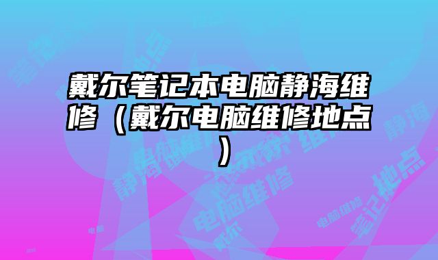 戴尔笔记本电脑静海维修（戴尔电脑维修地点）