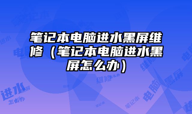 笔记本电脑进水黑屏维修（笔记本电脑进水黑屏怎么办）