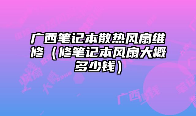 广西笔记本散热风扇维修（修笔记本风扇大概多少钱）