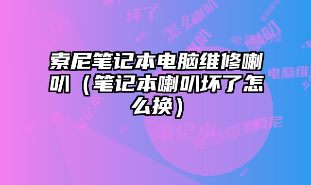索尼笔记本电脑维修喇叭（笔记本喇叭坏了怎么换）