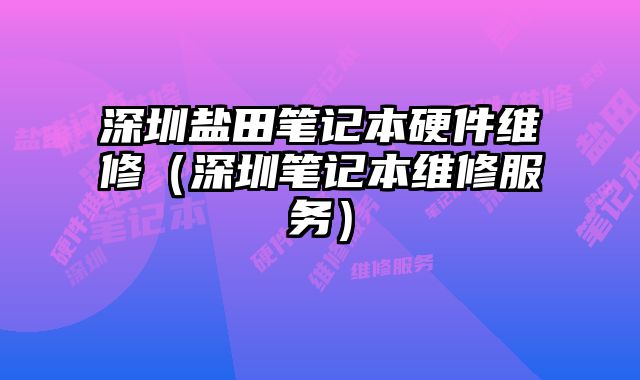 深圳盐田笔记本硬件维修（深圳笔记本维修服务）