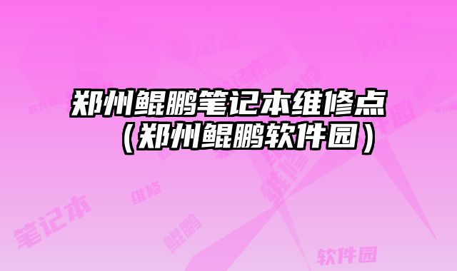 郑州鲲鹏笔记本维修点（郑州鲲鹏软件园）