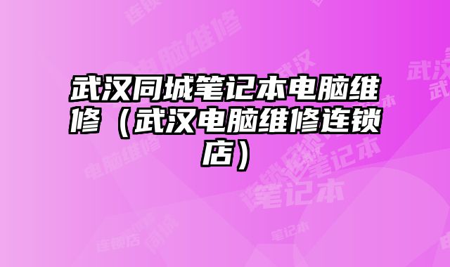 武汉同城笔记本电脑维修（武汉电脑维修连锁店）