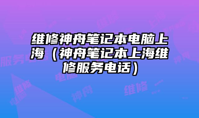 维修神舟笔记本电脑上海（神舟笔记本上海维修服务电话）