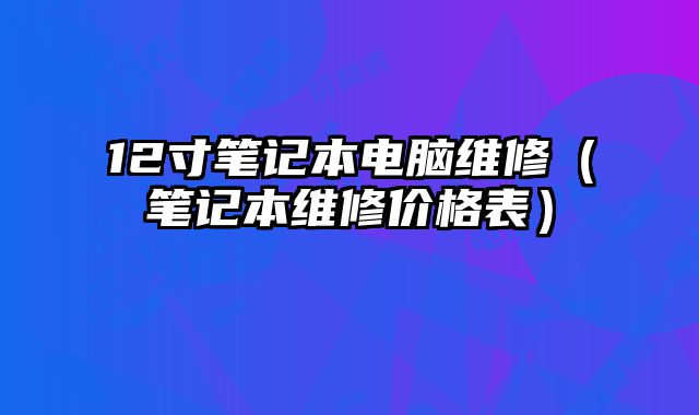 12寸笔记本电脑维修（笔记本维修价格表）