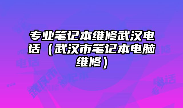 专业笔记本维修武汉电话（武汉市笔记本电脑维修）