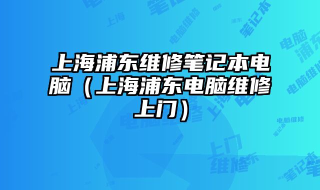 上海浦东维修笔记本电脑（上海浦东电脑维修上门）