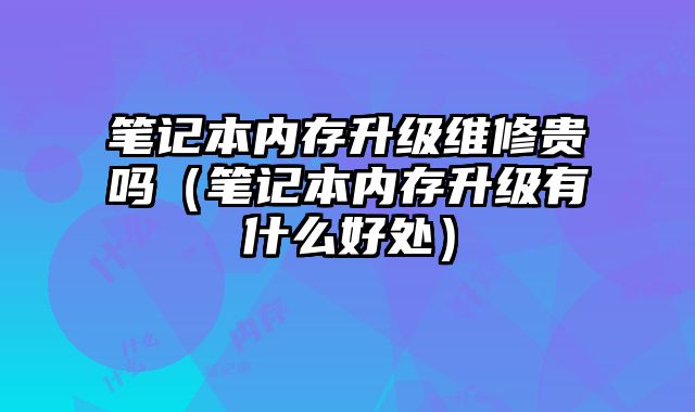笔记本内存升级维修贵吗（笔记本内存升级有什么好处）