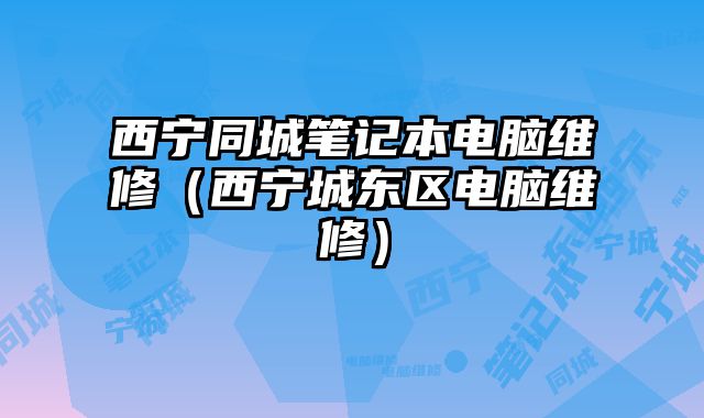西宁同城笔记本电脑维修（西宁城东区电脑维修）