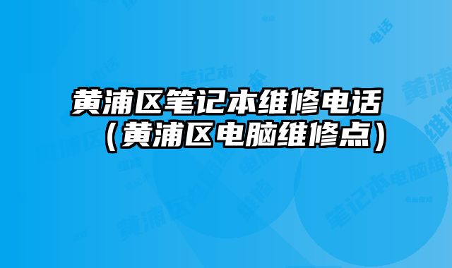 黄浦区笔记本维修电话（黄浦区电脑维修点）