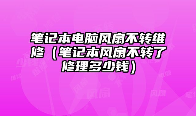 笔记本电脑风扇不转维修（笔记本风扇不转了修理多少钱）