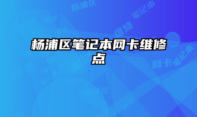 杨浦区笔记本网卡维修点