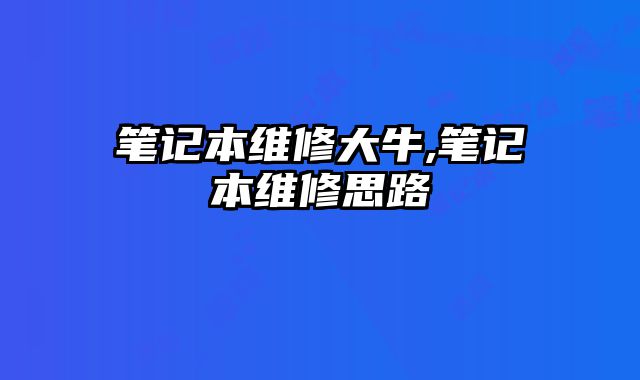 笔记本维修大牛,笔记本维修思路